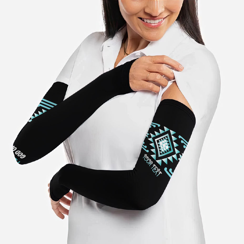 Aotearoa Atua Tangaroa Personalised Arm Sleeves Maori God Of The Sea Taniko Motifs LT14 - Polynesian Pride