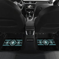 Aotearoa Atua Tangaroa Personalised Car Mats Maori God Of The Sea Taniko Motifs LT14 Set 2pcs - Back Turquoise - Polynesian Pride
