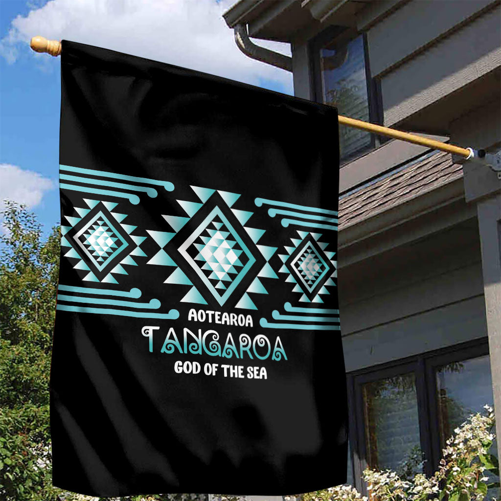 Aotearoa Atua Tangaroa Garden Flag Maori God Of The Sea Taniko Motifs LT14 - Polynesian Pride