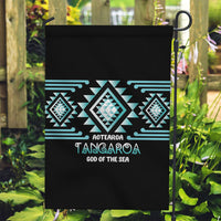 Aotearoa Atua Tangaroa Garden Flag Maori God Of The Sea Taniko Motifs LT14 Garden Flag Turquoise - Polynesian Pride