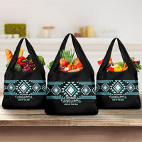 Aotearoa Atua Tangaroa Grocery Bag Maori God Of The Sea Taniko Motifs LT14 3-pack One Size Turquoise - Polynesian Pride