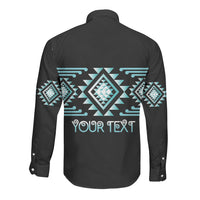 Aotearoa Atua Tangaroa Personalised Long Sleeve Button Shirt Maori God Of The Sea Taniko Motifs LT14 - Polynesian Pride