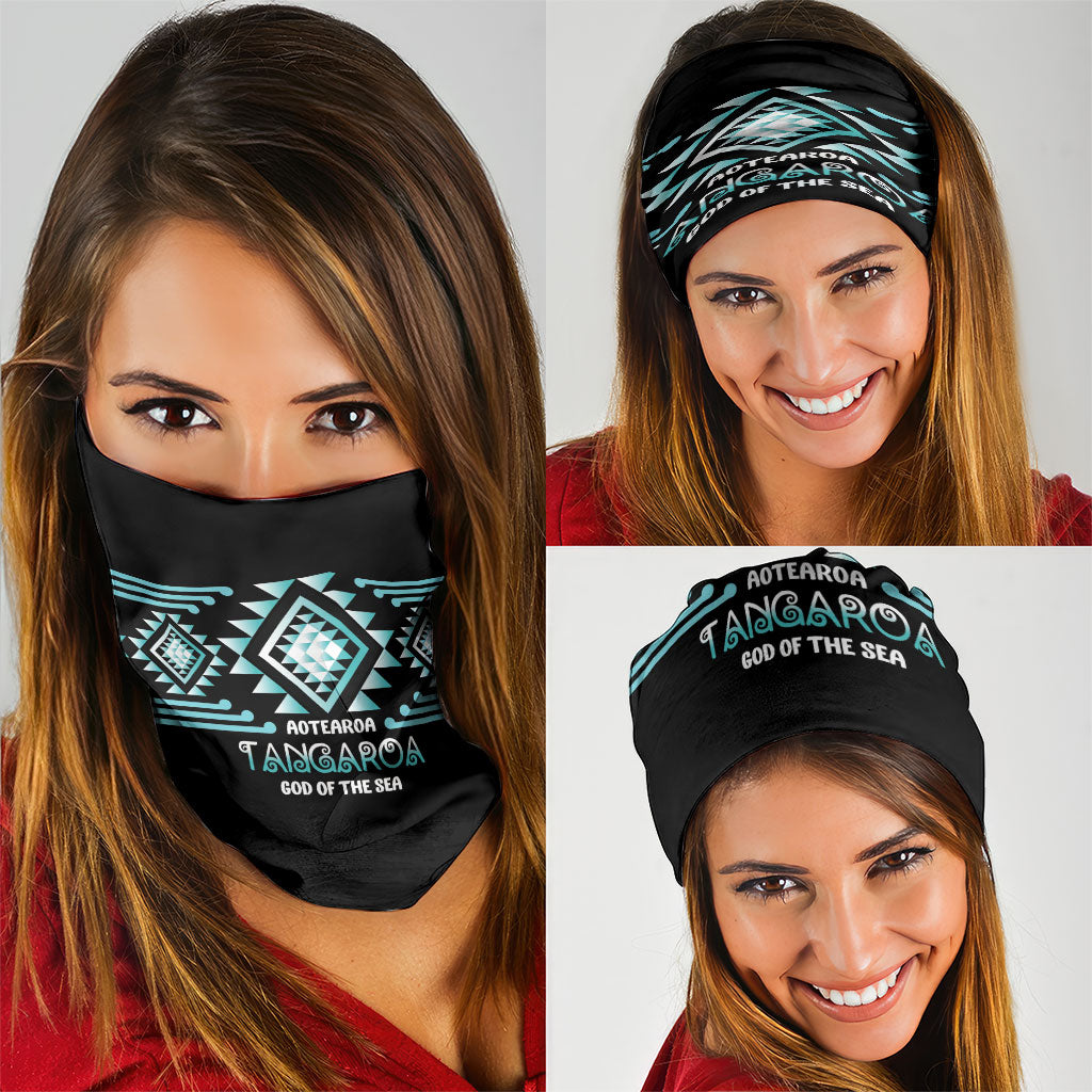 Aotearoa Atua Tangaroa Neck Gaiter Maori God Of The Sea Taniko Motifs LT14 - Polynesian Pride