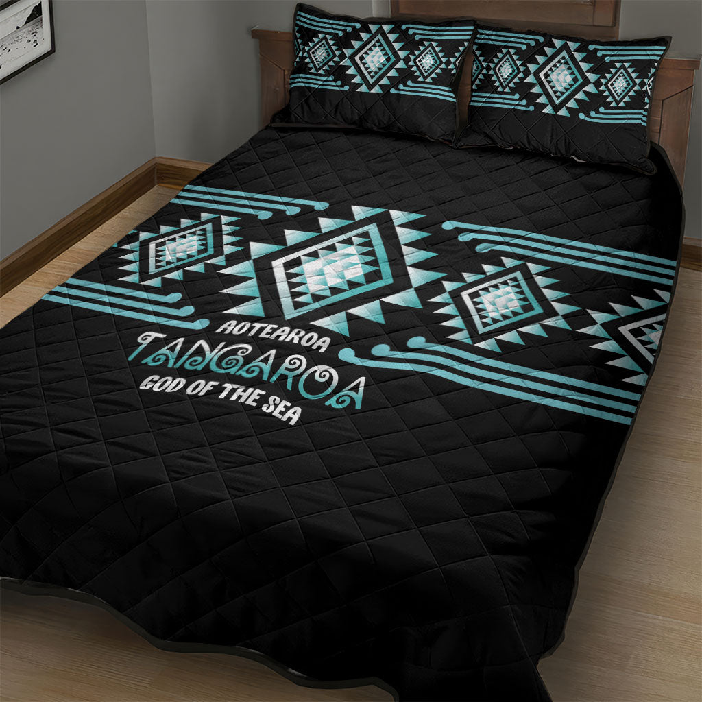 Aotearoa Atua Tangaroa Quilt Bed Set Maori God Of The Sea Taniko Motifs LT14 - Polynesian Pride