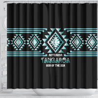 Aotearoa Atua Tangaroa Shower Curtain Maori God Of The Sea Taniko Motifs LT14 - Polynesian Pride