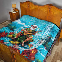 Hawaii Christmas Quilt Mele Kalikimaka Poinsettia Lei Polynesian - Blue LT14 - Polynesian Pride