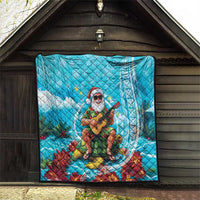 Hawaii Christmas Quilt Mele Kalikimaka Poinsettia Lei Polynesian - Blue LT14 - Polynesian Pride