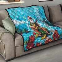 Hawaii Christmas Quilt Mele Kalikimaka Poinsettia Lei Polynesian - Blue LT14 - Polynesian Pride