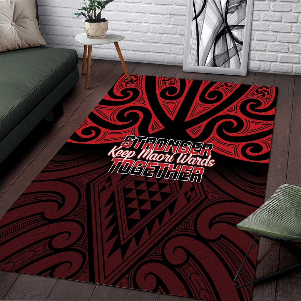 Keep Maori Wards New Zealand Area Rug Stronger Together Aotearoa Taniko LT14 Black - Polynesian Pride