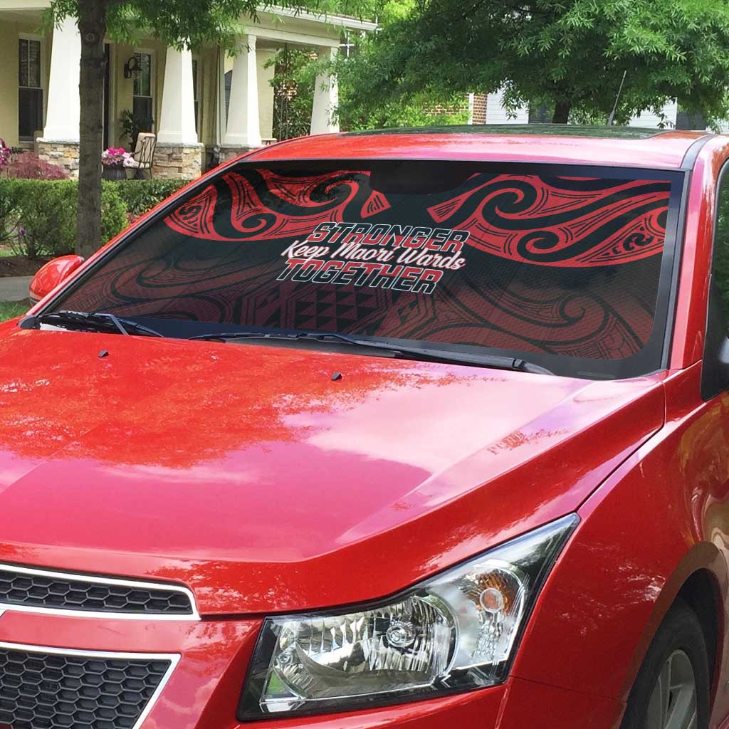 Keep Maori Wards New Zealand Auto Sun Shade Stronger Together Aotearoa Taniko - Polynesian Pride