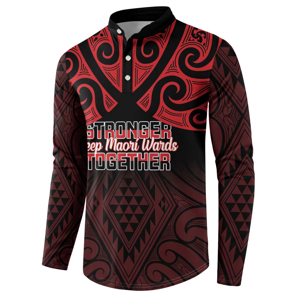 Personalised Keep Maori Wards New Zealand Button Sweatshirt Stronger Together Aotearoa Taniko - Polynesian Pride
