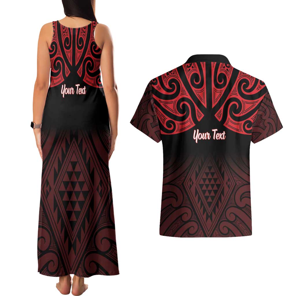 Personalised Keep Maori Wards New Zealand Couples Matching Tank Maxi Dress and Hawaiian Shirt Stronger Together Aotearoa Taniko - Polynesian Pride
