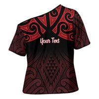 Personalised Keep Maori Wards New Zealand Cross Shoulder Shirt Stronger Together Aotearoa Taniko - Polynesian Pride