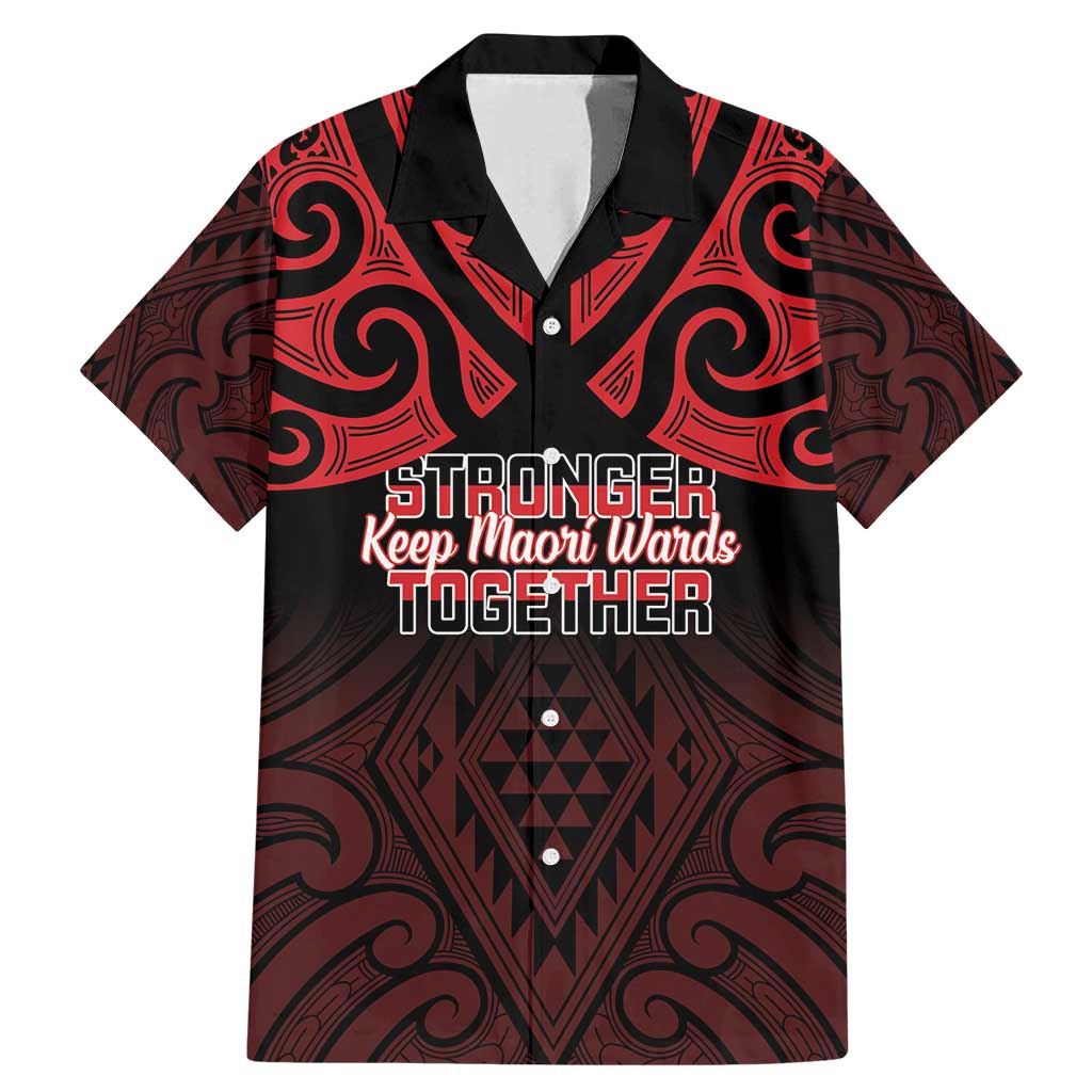 Personalised Keep Maori Wards New Zealand Family Matching Mermaid Dress and Hawaiian Shirt Stronger Together Aotearoa Taniko LT14 Dad's Shirt - Short Sleeve Black - Polynesian Pride