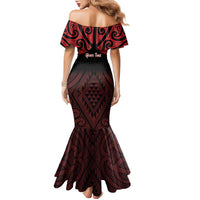 Personalised Keep Maori Wards New Zealand Family Matching Mermaid Dress and Hawaiian Shirt Stronger Together Aotearoa Taniko LT14 - Polynesian Pride