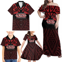 Personalised Keep Maori Wards New Zealand Family Matching Off Shoulder Maxi Dress and Hawaiian Shirt Stronger Together Aotearoa Taniko LT14 - Polynesian Pride