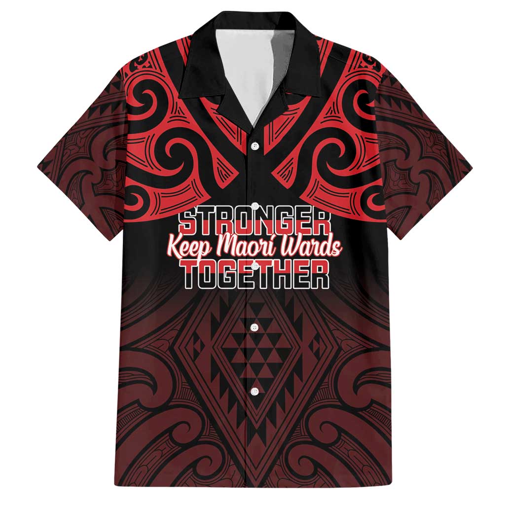 Personalised Keep Maori Wards New Zealand Family Matching Short Sleeve Bodycon Dress and Hawaiian Shirt Stronger Together Aotearoa Taniko LT14 Dad's Shirt - Short Sleeve Black - Polynesian Pride