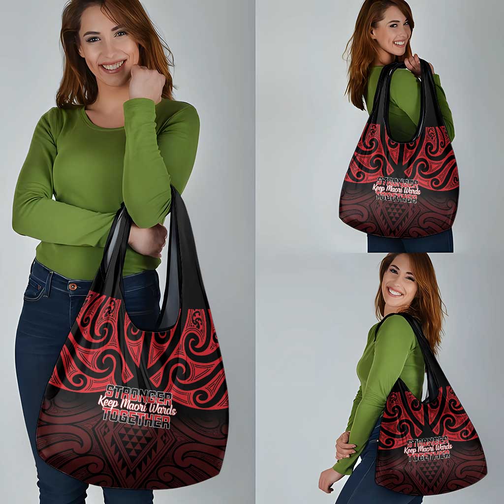 Keep Maori Wards New Zealand Grocery Bag Stronger Together Aotearoa Taniko - Polynesian Pride