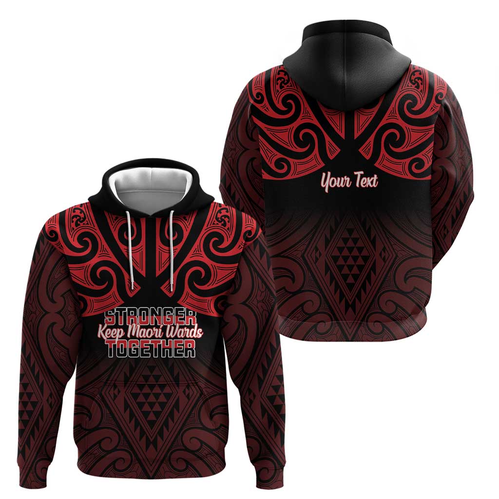 Personalised Keep Maori Wards New Zealand Hoodie Stronger Together Aotearoa Taniko - Polynesian Pride