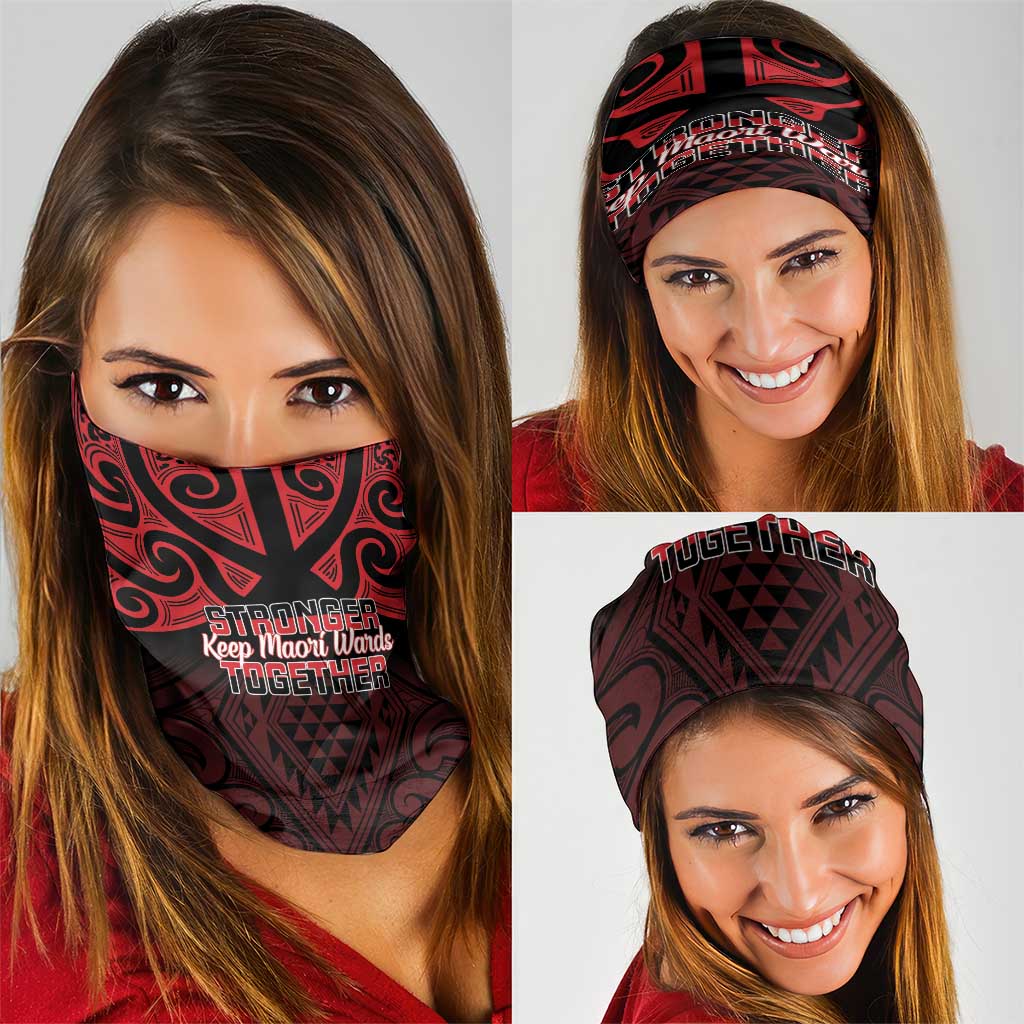 Keep Maori Wards New Zealand Neck Gaiter Stronger Together Aotearoa Taniko - Polynesian Pride