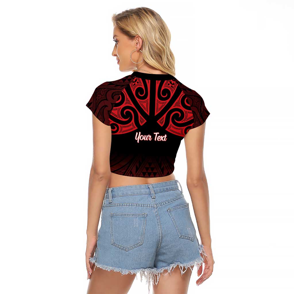 Personalised Keep Maori Wards New Zealand Raglan Cropped T Shirt Stronger Together Aotearoa Taniko - Polynesian Pride