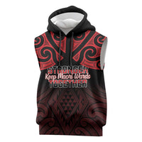 Personalised Keep Maori Wards New Zealand Sleeveless Hoodie Stronger Together Aotearoa Taniko - Polynesian Pride