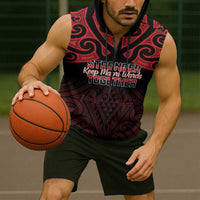 Personalised Keep Maori Wards New Zealand Sleeveless Zip Hoodie Stronger Together Aotearoa Taniko - Polynesian Pride