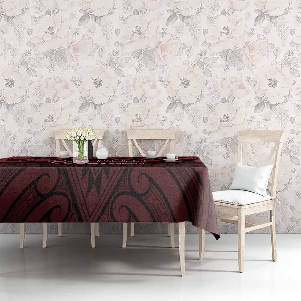 Keep Maori Wards New Zealand Tablecloth Stronger Together Aotearoa Taniko - Polynesian Pride