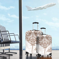 New Zealand Manta Ray Tattoo Luggage Cover Aotearoa Maori Haehae Beige - Polynesian Pride
