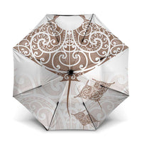 New Zealand Manta Ray Tattoo Umbrella Aotearoa Maori Haehae Beige - Polynesian Pride