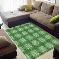 Green Hawaiian Quilt Area Rug Hawaii Pineapple Monstera Palaka Motifs LT14 - Polynesian Pride