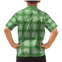 Green Hawaiian Quilt Family Matching Mermaid Dress and Hawaiian Shirt Hawaii Pineapple Monstera Palaka Motifs LT14 - Polynesian Pride