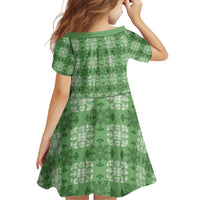 Green Hawaiian Quilt Family Matching Off Shoulder Maxi Dress and Hawaiian Shirt Hawaii Pineapple Monstera Palaka Motifs LT14 - Polynesian Pride