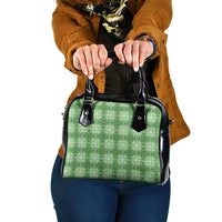 Green Hawaiian Quilt Shoulder Handbag Hawaii Pineapple Monstera Palaka Motifs - Polynesian Pride