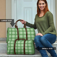 Green Hawaiian Quilt Travel Bag Hawaii Pineapple Monstera Palaka Motifs - Polynesian Pride