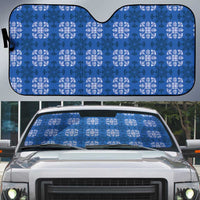 Royal Blue Hawaiian Quilt Auto Sun Shade Hawaii Pineapple Monstera Palaka Motifs LT14 Royal Blue - Polynesian Pride