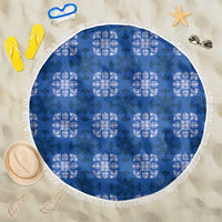 Royal Blue Hawaiian Quilt Beach Blanket Hawaii Pineapple Monstera Palaka Motifs LT14 One Size 150cm Royal Blue - Polynesian Pride