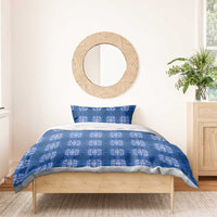Royal Blue Hawaiian Quilt Bedding Set Hawaii Pineapple Monstera Palaka Motifs - Polynesian Pride