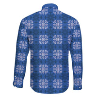 Royal Blue Hawaiian Quilt Family Matching Tank Maxi Dress and Hawaiian Shirt Hawaii Pineapple Monstera Palaka Motifs LT14 - Polynesian Pride
