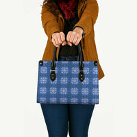 Royal Blue Hawaiian Quilt Leather Bag Hawaii Pineapple Monstera Palaka Motifs LT14 - Polynesian Pride
