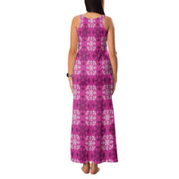 Pink Hawaiian Quilt Family Matching Tank Maxi Dress and Hawaiian Shirt Hawaii Pineapple Monstera Palaka Motifs LT14 - Polynesian Pride