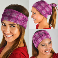 Pink Hawaiian Quilt Neck Gaiter Hawaii Pineapple Monstera Palaka Motifs - Polynesian Pride