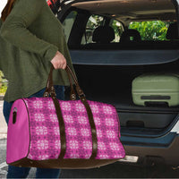 Pink Hawaiian Quilt Travel Bag Hawaii Pineapple Monstera Palaka Motifs - Polynesian Pride