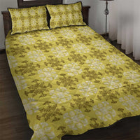Yellow Hawaiian Quilt Quilt Bed Set Hawaii Pineapple Monstera Palaka Motifs LT14 Yellow - Polynesian Pride