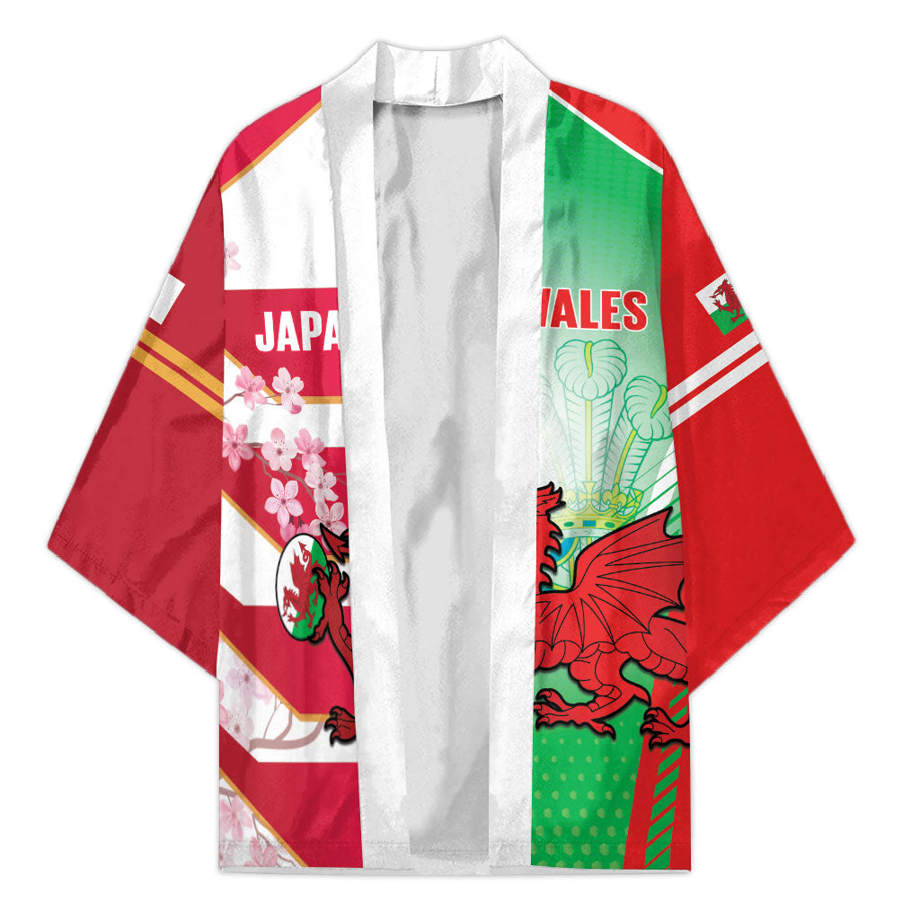 Japan and Wales Rugby Custom Kimono Brave Blossoms Welsh Dragon Together LT14 Unisex Red - Polynesian Pride