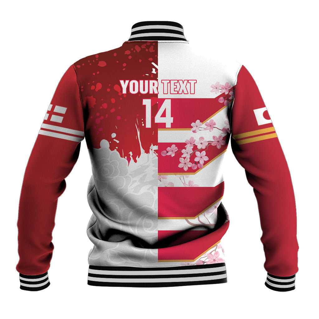Japan and England Rugby Custom Baseball Jacket Brave Blossoms Red Roses Together LT14 - Polynesian Pride