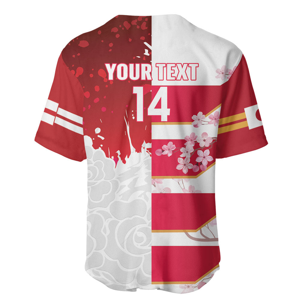 Japan and England Rugby Custom Baseball Jersey Brave Blossoms Red Roses Together LT14 - Polynesian Pride