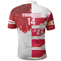 Japan and England Rugby Custom Polo Shirt Brave Blossoms Red Roses Together LT14 - Polynesian Pride