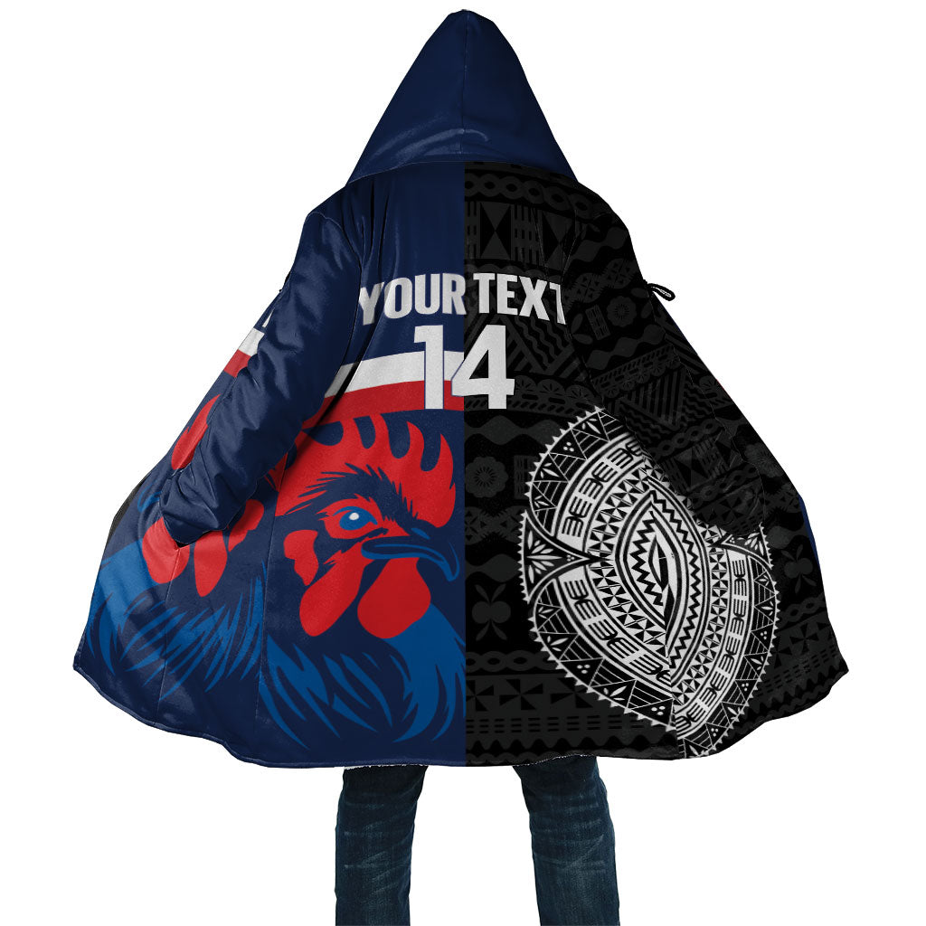 Fiji and France Rugby Custom Cloak Flying Fijian Les Bleus Together LT14 Unisex Multicolor - Polynesian Pride