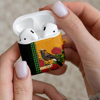 Personalized Hawaii Akohekohe Ohia Lehua AirPods Case Crested Honeycreeper Kakau Hawaiian Pattern LT14 - Polynesian Pride